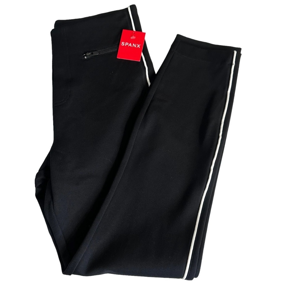 Spanx perfect pant ankle piped skinny, petite Large. NWT Black